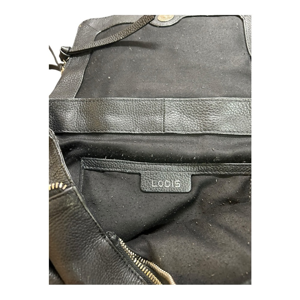 Lodis Black Modern Leather Backpack - Picture 7 of 15